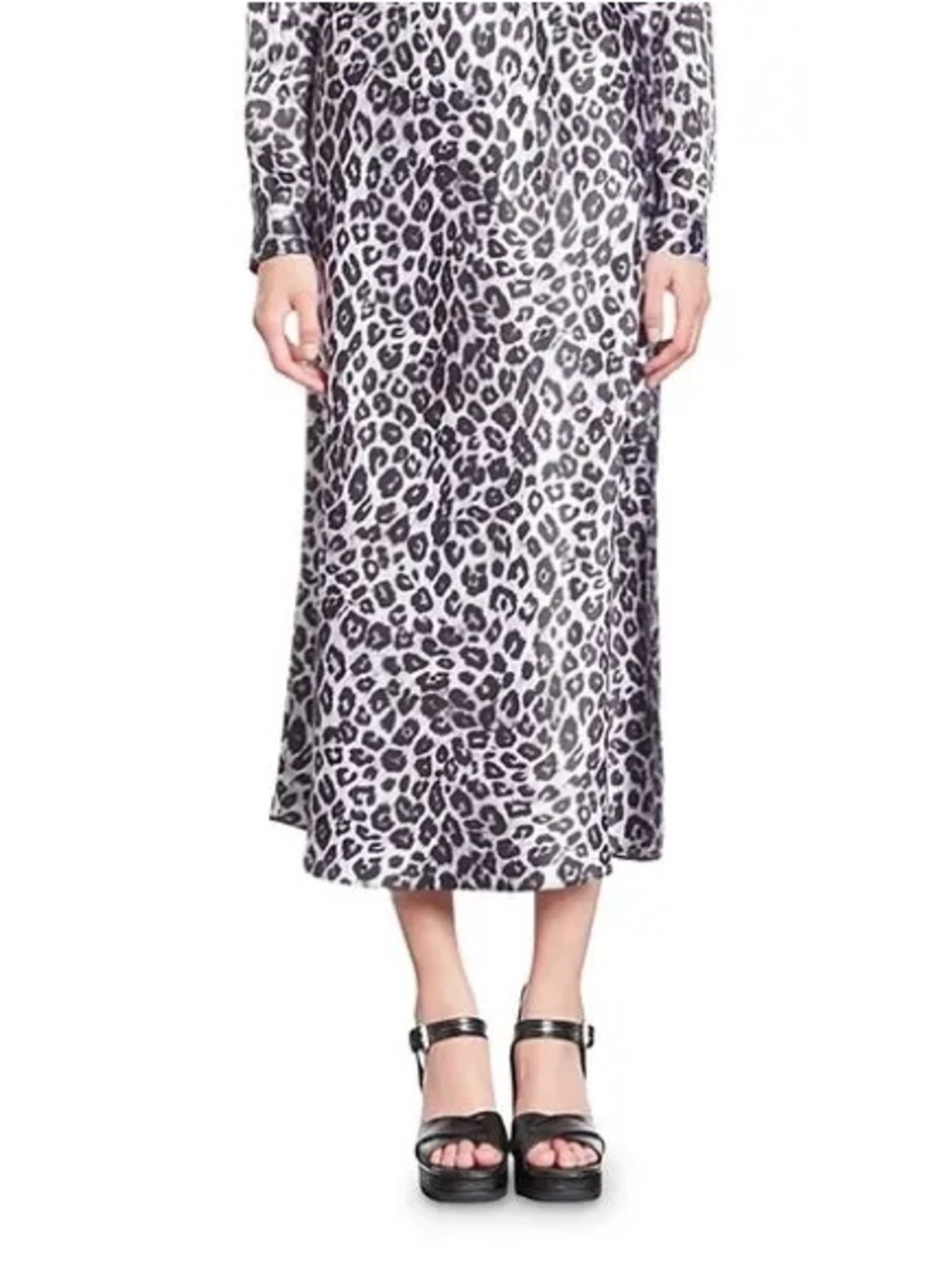 NWT The Kooples Leopard Classic Midi Skirt Size 0